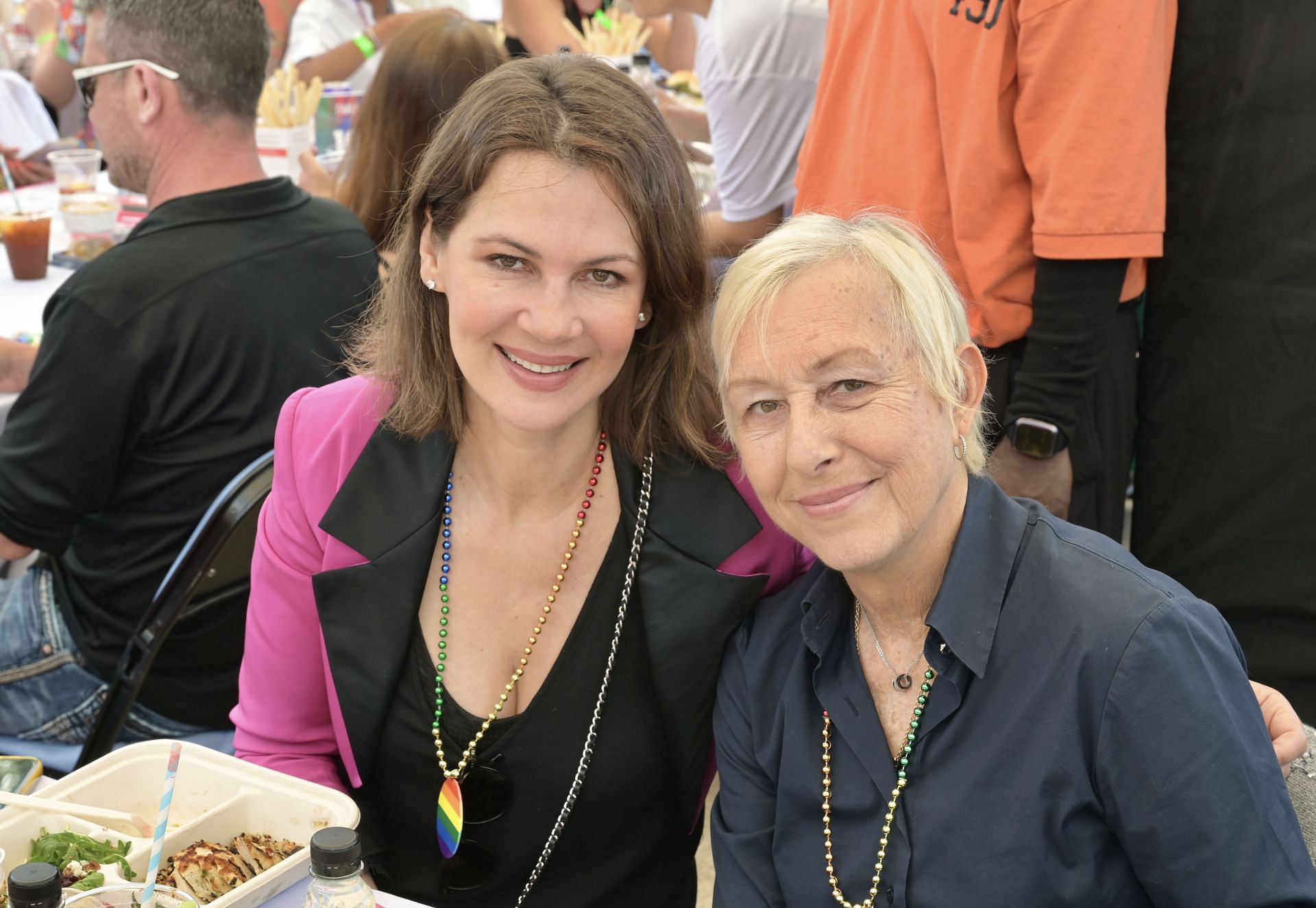 Julia Lemigova(left) and Martina Navratilova(right). Image: Getty